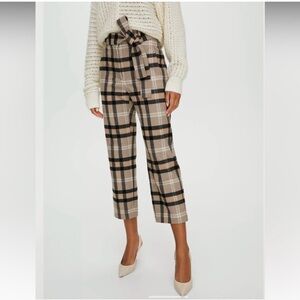 Aritzia Wilfred wool plaid cropped trouser